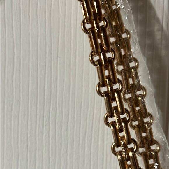 Green and Gold Transparent Shoulder Bag with Chain Straps - Picture 3 of 4